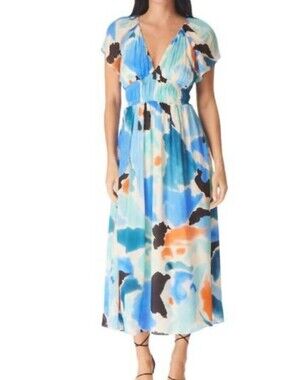 GILNER FARRAR Mika Matisse print midi dress sz M